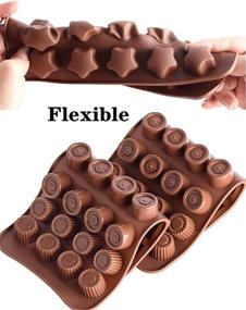 img 2 attached to 🍫 Формы для шоколада JOERSH Формы для конфет из силикона - Создавайте 93 шоколадки сразу с изысканными формами для жировых бомб, карамели, желе, жевательных конфет, трюфелей, льда - Набор из 5 штук.