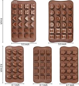 img 3 attached to 🍫 Формы для шоколада JOERSH Формы для конфет из силикона - Создавайте 93 шоколадки сразу с изысканными формами для жировых бомб, карамели, желе, жевательных конфет, трюфелей, льда - Набор из 5 штук.