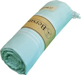 img 1 attached to 🛀 Bersuse Anatolia Turkish Towel – Aqua Marine, 37 x 70 inches, 100% Cotton