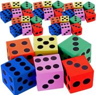 kicko 36-pack big foam dice - 1.5 inch square, assorted colors - ideal for kids, boys, girls - playing games, party favors, bag stuffers - fun toys, prizes, pinata fillers - counting and math aids логотип