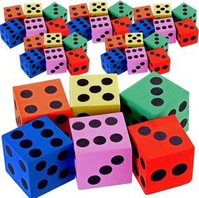 img 4 attached to Kicko 36-Pack Big Foam Dice - 1.5 Inch Square, Assorted Colors - Ideal for Kids, Boys, Girls - Playing Games, Party Favors, Bag Stuffers - Fun Toys, Prizes, Pinata Fillers - Counting and Math Aids