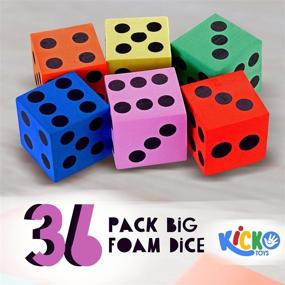 img 3 attached to Kicko 36-Pack Big Foam Dice - 1.5 Inch Square, Assorted Colors - Ideal for Kids, Boys, Girls - Playing Games, Party Favors, Bag Stuffers - Fun Toys, Prizes, Pinata Fillers - Counting and Math Aids