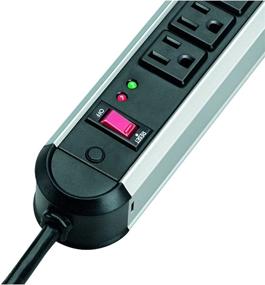 img 2 attached to Fellowes 10-Outlet Metal Split Surge Protector - 1,250 Joules, 6ft Cord in Black and Silver