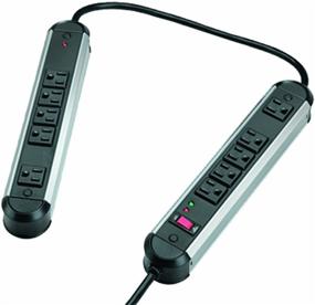 img 3 attached to Fellowes 10-Outlet Metal Split Surge Protector - 1,250 Joules, 6ft Cord in Black and Silver
