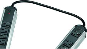 img 1 attached to Fellowes 10-Outlet Metal Split Surge Protector - 1,250 Joules, 6ft Cord in Black and Silver