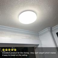 💡 20w led waterproof flush mount ceiling light fixture, 10 inch 6000k daylight 1650lm 100w equivalent bathroom ceiling lamp for kitchen, laundry, bedroom, hallway - non dimmable logo