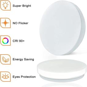 img 2 attached to 💡 20W Led Waterproof Flush Mount Ceiling Light Fixture, 10 Inch 6000K Daylight 1650lm 100W Equivalent Bathroom Ceiling Lamp for Kitchen, Laundry, Bedroom, Hallway - Non Dimmable