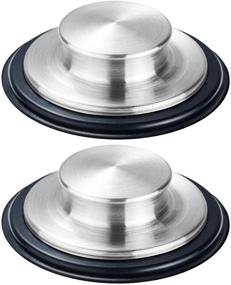 img 4 attached to 💧 2-Pack Fengbao Stainless Steel Kitchen Sink Stopper - Large Wide Rim with 3.35" Diameter