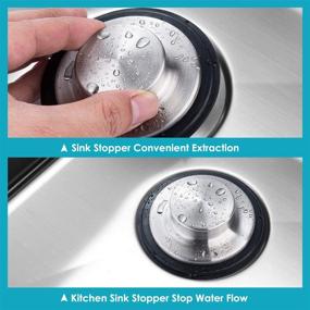 img 1 attached to 💧 2-Pack Fengbao Stainless Steel Kitchen Sink Stopper - Large Wide Rim with 3.35" Diameter