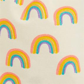 img 1 attached to Rainbow Party Favor Bags - 12-Pack Mini Canvas Drawstring Treat Gift Pouches, Rainbow Party Supplies for Kids Birthdays, Unicorn Parties, and Rainbows with Gold Glitter - 4 x 6 Inches