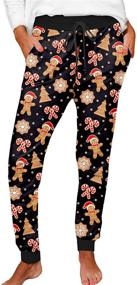 img 4 attached to Deerose Christmas Pajamas Sweatpants Gingerbred