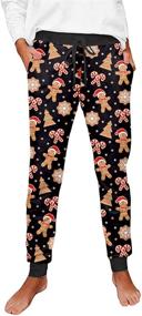 img 2 attached to Deerose Christmas Pajamas Sweatpants Gingerbred
