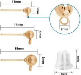img 3 attached to Гипоаллергенные задники для серег, шариковые сферические серьги