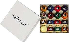 img 1 attached to 🎱 Marble-Swirl Style Collapsar Deluxe 2-1/4&#34; Billiard Pool Balls - Complete Set of 16 Balls (Multiple Styles)