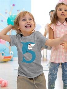 img 2 attached to 🎂 Adorable 5th Birthday Shark Party Shirt for Five Year Old Toddlers - Perfect Gift Idea!