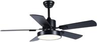 🌀 pasuto 42-inch ceiling fan with led light kit, remote control, indoor/outdoor use, 5 blades (black) логотип