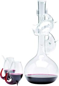 img 2 attached to 🍷 Oenophilia Porto Port Decanter Set, Compact Size 3.5"H x 1.75"W x 3"D