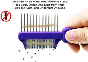 img 1 attached to 🐱 Hertzko Double Sided Flea Comb: Eliminates Fleas, Eggs, Debris, and Tangles - Perfect for Dogs and Cats