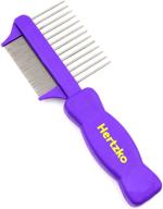 🐱 hertzko double sided flea comb: eliminates fleas, eggs, debris, and tangles - perfect for dogs and cats logo