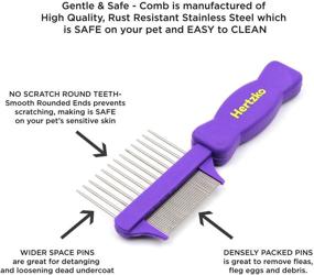 img 2 attached to 🐱 Hertzko Double Sided Flea Comb: Eliminates Fleas, Eggs, Debris, and Tangles - Perfect for Dogs and Cats