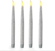 🕯️ furora lighting silver led taper candles, window candles, candle lights with timer - pack of 4, battery powered, electric, 11.5 inches логотип