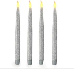 img 4 attached to 🕯️ Furora LIGHTING Silver LED Taper Candles, Window Candles, Candle Lights with Timer - Pack of 4, Battery Powered, Electric, 11.5 Inches