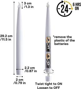 img 3 attached to 🕯️ Furora LIGHTING Silver LED Taper Candles, Window Candles, Candle Lights with Timer - Pack of 4, Battery Powered, Electric, 11.5 Inches