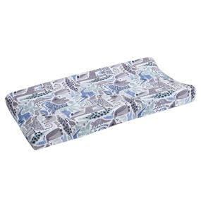 img 3 attached to 🐘 Dwell Studio Safari Skies Animal/Jungle Changing Pad Cover - Super Soft, Blue/Green/White