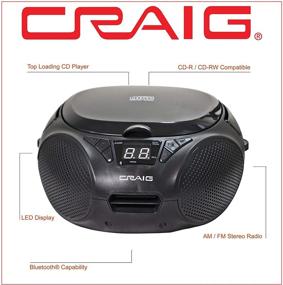 img 3 attached to 🎶 Craig CD6925BT-BK: Портативная стерео CD радиосистема с Bluetooth и программным CD-плеером, загрузка сверху