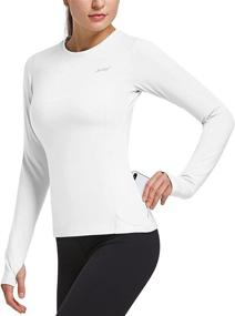 img 4 attached to 🔥 BALEAF Women's Thermal Fleece Tops: Stay Warm and Stylish on Your Runs with Long Sleeve Running Athletic Shirt, Thumbholes, and Zipper Pocket