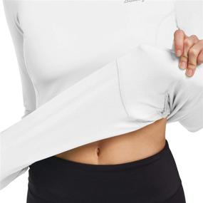 img 1 attached to 🔥 BALEAF Women's Thermal Fleece Tops: Stay Warm and Stylish on Your Runs with Long Sleeve Running Athletic Shirt, Thumbholes, and Zipper Pocket