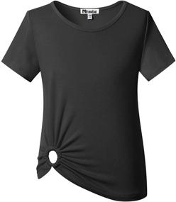 img 4 attached to 👚 Стильные и удобные рукава Летние повседневные желтые футболки - Детская одежда для девочек, топы, майки и блузки!