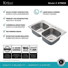img 3 attached to 🔝 Premium Quality Kraus KTM33: 33-Inch Topmount Stainless Steel Kitchen Sink - 50/50 Double Bowl Design with 18 Gauge Durability
