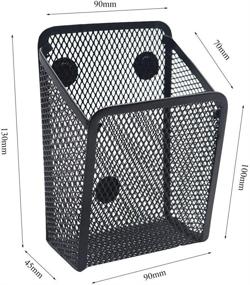 img 2 attached to ❄️ Snow Cooler Magnetic Pencil Holder: Black Mesh Organizer with Generous Compartments and Extra Strong Magnets - Ideal Holder for Whiteboard, Locker Accessories