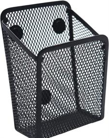 img 4 attached to ❄️ Snow Cooler Magnetic Pencil Holder: Black Mesh Organizer with Generous Compartments and Extra Strong Magnets - Ideal Holder for Whiteboard, Locker Accessories