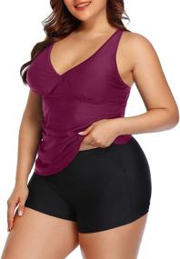 img 2 attached to Yonique Tankini Swimsuit Bathing Swimwear Women's Clothing