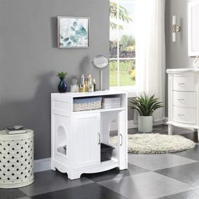 img 2 attached to 🐱 beeNbarks Cat Litter Box Furniture: Stylish Cat Washroom Enclosure with 2 Entrances, Convenient Quick Assembly Pet House Storage Nightstand - Wooden Pet Crate