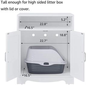 img 1 attached to 🐱 beeNbarks Cat Litter Box Furniture: Stylish Cat Washroom Enclosure with 2 Entrances, Convenient Quick Assembly Pet House Storage Nightstand - Wooden Pet Crate