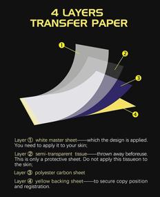 img 2 attached to 🖌️ Превосходная бумага для переноса татуировок - 20 шт. термостойких трафаретных листов для татуировки, 4 слоя татуировочной бумаги для рисования - комплект для самостоятельной татуировки, формата A4