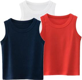 img 4 attached to 👕 Sooxiwood Little Boys Tank Top: Soft 100% Cotton Shirt for Summer - Comfortable Sleeveless Vest for Kids