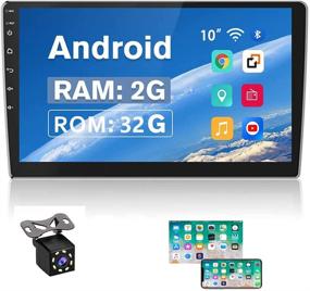 img 4 attached to 🚗 Android Car Stereo Double Din 10.1” Touch Screen GPS Navigation Bluetooth WiFi FM Radio Receiver with Mirror Link, SWC & Backup Camera