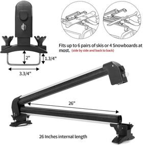 img 3 attached to 🚗 Leader Accessories Car Ski Snowboard Roof Racks - Premium Universal Top Holders for Most Vehicles, Lockable and Easy to Install - Deluxe Design