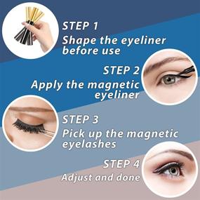 img 1 attached to 👀 VESHELY Natural Magnetic Eyelashes and Eyeliner Kit - 5 Pairs Short Magnetic Eyelashes for a Natural Look, 2 Tubes of Strong Magnetic Eyeliner Waterproof, 3D Fake False Reusable Magnetic Lashes - No Glue Needed!