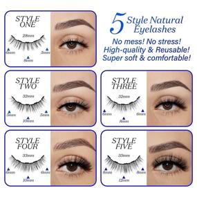 img 3 attached to 👀 VESHELY Natural Magnetic Eyelashes and Eyeliner Kit - 5 Pairs Short Magnetic Eyelashes for a Natural Look, 2 Tubes of Strong Magnetic Eyeliner Waterproof, 3D Fake False Reusable Magnetic Lashes - No Glue Needed!