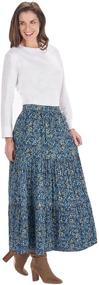 img 1 attached to 👗 CATALOG CLASSICS Women's Reversible Broomstick Skirt: Blue Lagoon Paisley Print and Black Reverse – Versatile Fashion for Every Occasion