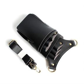 img 2 attached to 🔧 PU Leather Scissor Holster Pouch by Boshiho - Detachable Hair Stylist Tools Bag for Salon Barber Hairdressing, with Waist and Shoulder Belt, fits Comb and Shear