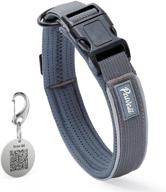 🐾 pawaii reflective personalized dog collar with pet id tag: adjustable size for small, medium, large dogs - enhance pet safety! логотип
