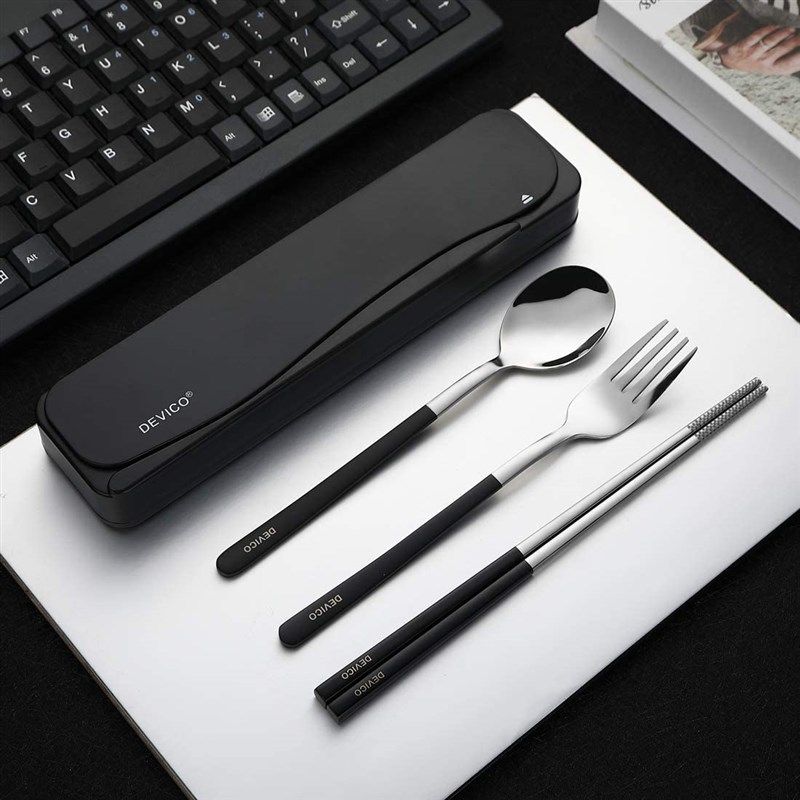 DEVICO Travel Utensils, 18/8 Stainless Steel 4pcs Cutlery Set