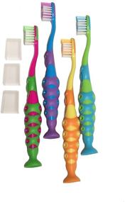 img 4 attached to Childrens Toddler Bristle Toothbrush Suction Oral Care