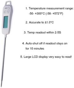 img 1 attached to 🔥 Digital Meat Thermometer with Super Long Probe for Accurate Cooking: BBQ, Grill, Smoker, Deep Fry